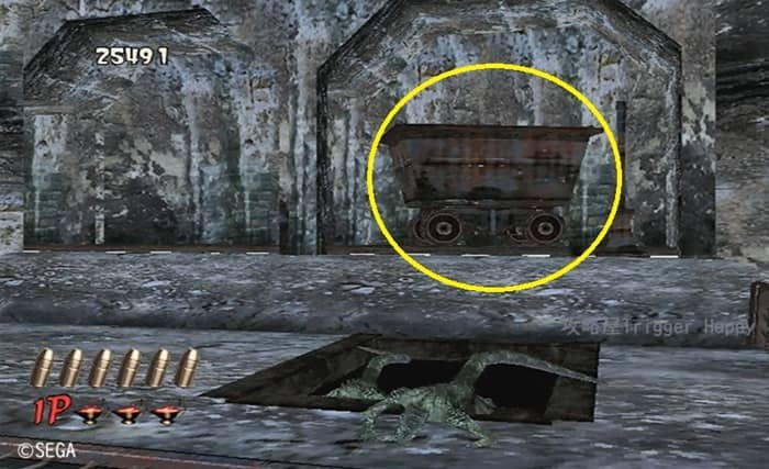 キース出現ポイントのトロッコ